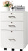 White Mobile File Cabinet, 3 Drawers, Lock