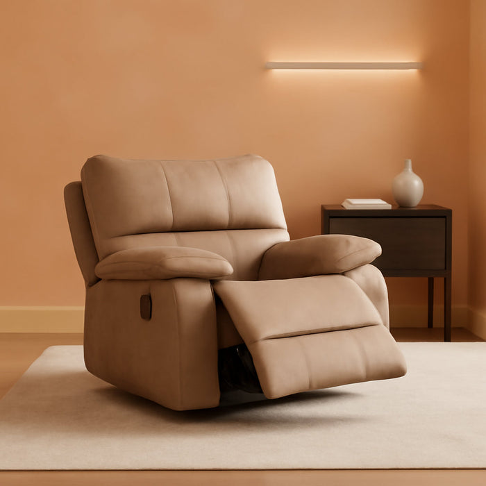 Microfiber Reclining Sofa Couch Set Living Room Set 8007 (Taupe, Recliner)