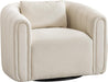 Swivel Accent Chair,Velvet Barrel Chair for Living Room,Comfy Modern Armchair,Completely Assembled(Beige)