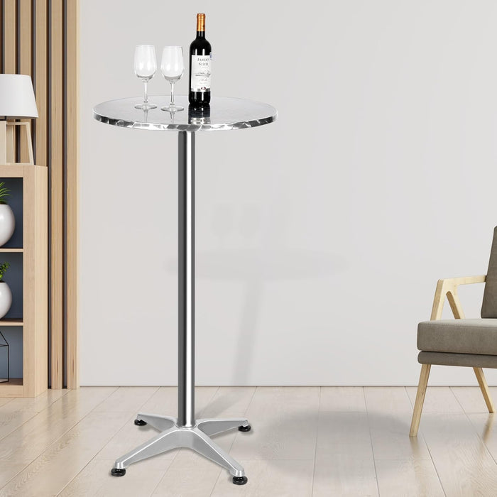 24Inch Folding Pub Table With Black HeightAdjustable