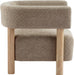 Low Profile BoucleFabric Accent Chair LightCamelTone