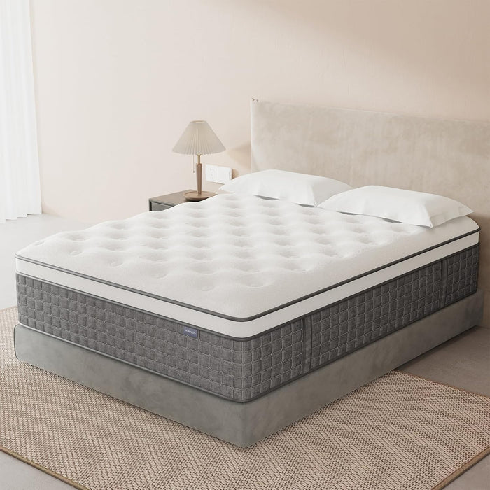 Full Size Mattress, 12 Hybrid Full Mattress in a Box, Medium Firm, Memory Foam & Pocket Springs for Pressure Relief, Motion Isolation, Certipur-Us Certified, Fiberglass Free, 365 Night Trial
