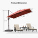 Patio Umbrella 9' X 9' Wind-Resistant Bronze, Brick Red