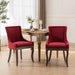 Modern Dining Chairs Set of 2, High Back Dining Chairs Side Chairs with Solid Wood Legs, Upholstered Fabric Dining Room Chairs for Dining Room Kitchen, Burgundy Red