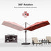Patio Umbrella 9' X 9' Wind-Resistant Bronze, Brick Red