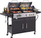 Charcoal and Propane Gas Grill Combo with Side Burner & Porcelain-Enameled Cast Iron Grate, Dual Fuel BBQ Grill for Outdoor, Barbecue Grill, 690 SQIN Cooking Area