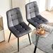 Grey Velvet Dinner Chairs Set of 4, Modern Armless Dining Side Chairs with Metal Legs for Kitchen Living Room Vanity