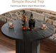 round Bar Table, 39.4" H Wood Bistro Pub Table with Metal Ring Footrest for Dining Coffee Cocktail Living Room, Small Space, Black(Only Table)