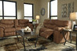 Brown Faux Leather Recliner Loveseat