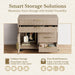 Portable Filing Cabinet Five Drawer Oakwood Finish