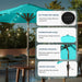 9FT Solar Umbrella 32 LED Lighted Patio Umbrella Table Market Umbrella W/Tilt and Crank, Uv-Resistant Outdoor Umbrella for Pool, Garden, Deck, Aqua Blue