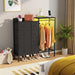 8-Drawer Dresser with Hanging Rack for Bedroom, Black, 11.8" D