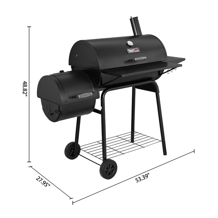 30" CC1830S Steel Charcoal Grill with Offset Smoker