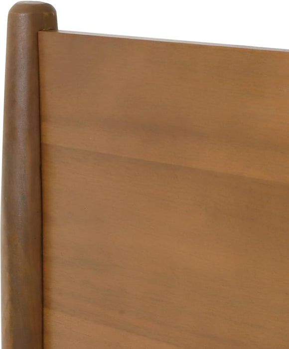 Mid Century Natural Acacia Wood Bed,Medium Brown,Cal King