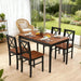 5-Piece Mid-Century Modern Dining Table Set for 4, Wooden Kitchen Table and Chairs, Compact Rubber Wood Dining Room Set for Small Spaces, Kitchen & Living Room
