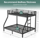 TwinXLOverQueen Bunk Bed HeavyDuty Metal Black Finish