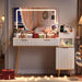Vanity Desk With 5X MagnifyingMirror USBChargingPort