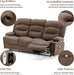 Oversized Recliner Sofa with Heat and Massage, Wall-Hugger Reclining Sofa with Cup Holders and USB Port, Big Large 3-Seater RV Recliner Couch Sofa for Living Room (Fabric, Brown)