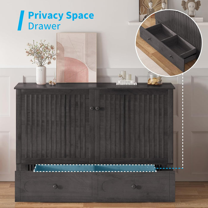 Queen Murphy Wallbed Cabinet With USB ChargingStation
