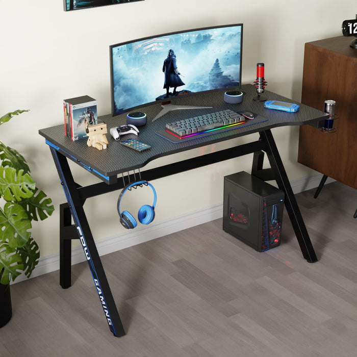 47 Inch Carbon Fiber Gaming Desk with Cup Holder - ShipItFurniture