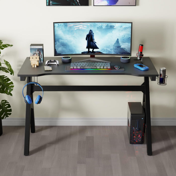 47 Inch Carbon Fiber Gaming Desk with Cup Holder - ShipItFurniture