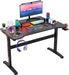 47 Inch Gaming Desk T - Shaped Computer Desk Racing Style Gamer Table with Cup Holder & Headphone Hook Office Desk Modern Workstation for Home Office & PC Gaming Setup - ShipItFurniture