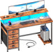 47 Inch Gaming Desk with LED Lights and Drawers - ShipItFurniture