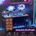 47 Inch Gaming Desk with LED Lights and Drawers - ShipItFurniture