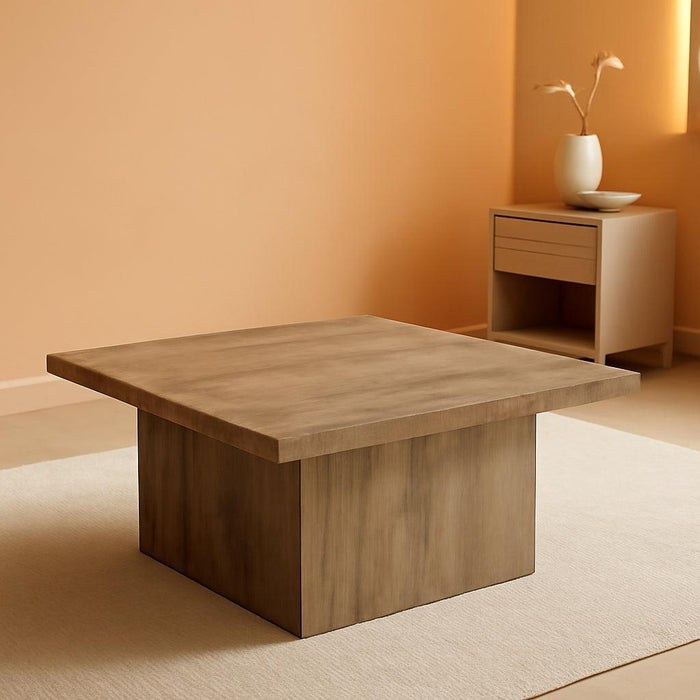 Coaster Home Furnishings Zetta Square Cocktail Living Room Coffee Table Engineered Eco-Friendly Wood Look Laminate Veneer Rustic Farmhouse Mango Brown 708068