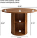 47 Inch round Dining Table for 4, Kitchen Table Dinner Table with 2-Layer Storage Shelf and Wood Slide Door for Home Dining Room Living Room (Walnut)