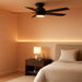 Ceiling Fans with Lights 52 Inch, Flush Mount, Remote Control, 3CCT Dimmable, 6 Speeds, Quiet Reversible DC Motor, Low Profile Hugger Black Ceiling Fan for Bedroom, Living Room, Indoor/Outdoor, ETL