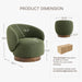 Swivel Accent Chair round Barrel Armchair Upholstered Performance Fabric for Living Room Bedroom Waitingroom,2 Box,Moss Green