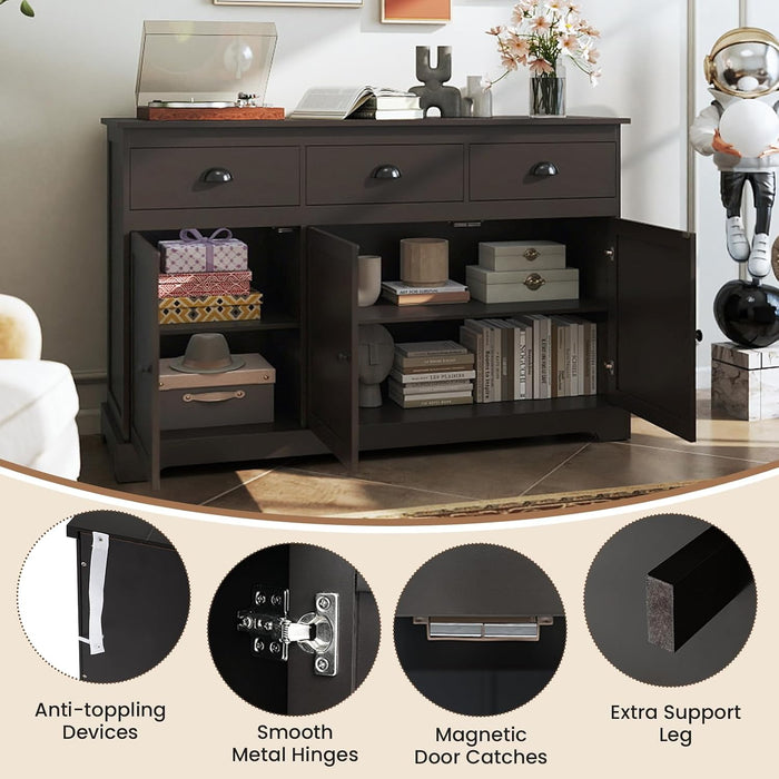 Sideboard Buffet Cabinet with Storage, Modern Coffee Bar Station