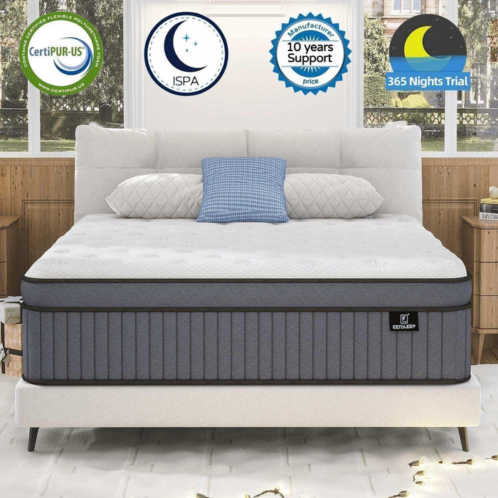 14 Inch Medium Plush King Size Mattress [Upgraded] King Hybrid Mattresses in a Box with Gel Memory Foam & Pocket Springs, Strong Edge Support,Pressure Relief,Certipur-Us,365-Night Trial