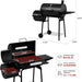 CC1830S BBQ Charcoal Grill and Offset Smoker | 823 Square Inch Cooking Surface, Outdoor for Camping | Black