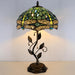 Tiffany Style Sea Blue Dragonfly Stained Glass Table Lamp 19 Inch