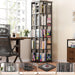 Rotating Bookshelf, Corner Bookcase, 360 Display Wood Spinning Bookshelves, Floor Standing Bookcases Narrow Shelf, 5 Tiers, Black