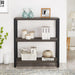 Grey 3-Tier Industrial Bookshelf For Office Storage