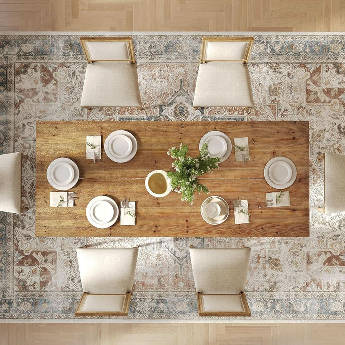Industrial Dining Table for 4-6 People, 63 Inches Solid Wood Rectangular Kitchen Table with Heavy-Duty Metal Legs for Home, Dining Room, Small Space, Rustic Brown