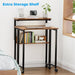 Folding Desk with Adjustable Monitor Stand and Storage Shelf, 24.8In Small Desk with Wheels, Mobile Rolling Table for Small Spaces, Home Office, Walnut