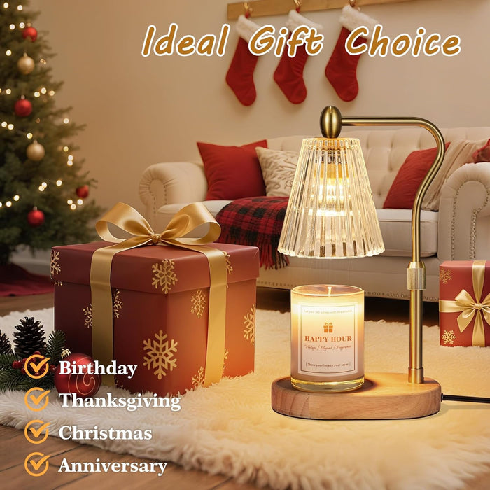 Candle Warmer Lamp, with Timer and Dimmer, Adjustable Height, Christmas Birthday Gifts for Women Mom, House Warming Gifts New Home Decor, Thanksgiving Decorations,Wax Warmer for Scented Jar Candles