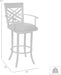 Tahiti 26" Counter Height Swivel Arm Barstool in Auburn Bay Finish with Brown Pu
