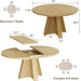 43In-59In Extendable round Dining Table Oval Kitchen Table for 4-8