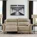 Next-Gen Durapella Power Reclining Sofa with Adjustable Headrest, USB, Extended Ottoman, Faux Leather, 80" W X 42" D X 42" H, Beige Sand