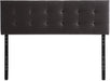 Hawthorne Faux Leather Headboard - Modern -Adjustable Height - Buttonless Tufting, Full/Full XL, Brown