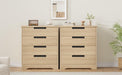 4 Drawer Dresser for Bedroom, Natural Chest of Drawers with Embedded Handles Design, Wooden Closet Organizer for Living Room, Nursery, Hallway