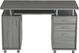 47.5'' Computer Desk with File Cabinet and Drawers, Storage Cabinet with Removable Shelf and Ventilation for CPU, Home Office Desk or Computer Workstation with Keyboard Tray, Grey - ShipItFurniture