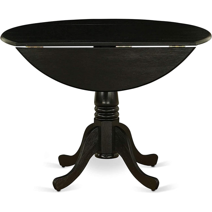 Wood Dining Room Table with round Tabletop, Black Finish