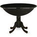 Wood Dining Room Table with round Tabletop, Black Finish