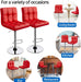 Bar Stools Set of 2, Adjustable PU Leather Swivel Barstools, Modern Counter Stools with Back and Footrest, Counter Height Barstools for Bar, Kitchen, Dining Room, Red